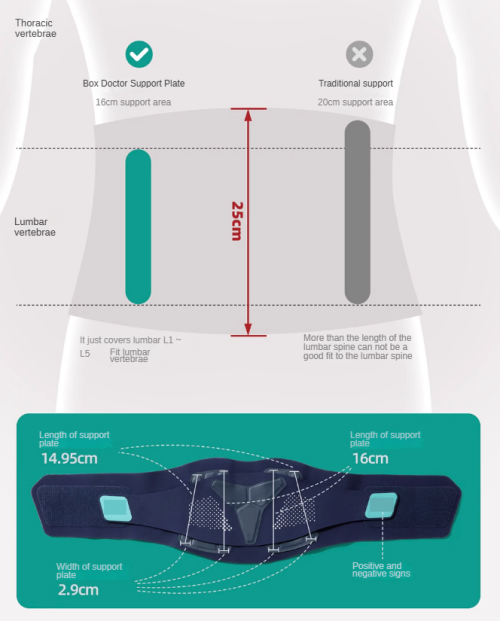 size of Ultra-thin traceless waist support brace